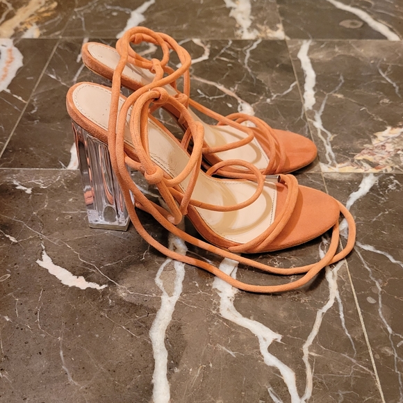 Coral strapy heels - Picture 1 of 4